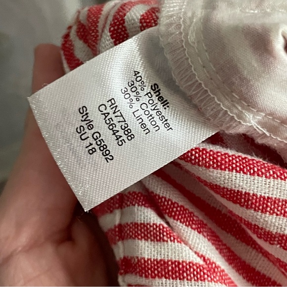 J. Crew Seersucker Stripe Linen Cotton blend Red White Skirt Size Large - Picture 9 of 9